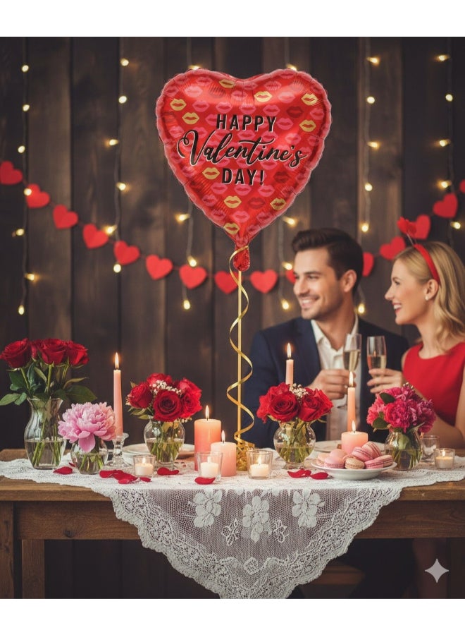 Toyland 18 Inch Red Heart Foil Balloon with “Happy Valentine’s Day” Print – Romantic Helium Balloon for Valentine’s Décor - Image 2